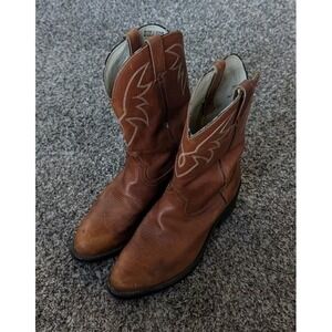 Durango Peanut Brown Oil Leather Cowboy Boots Mens Size 8.5EE Pointed Toe TR 762